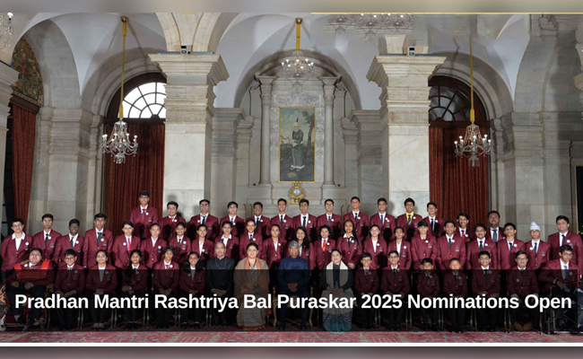 Pradhan Mantri Rashtriya Bala Puraskar Award 2025  Registrations are open for Pradhan Mantri Rashtriya Bala Puraskar Award 2025