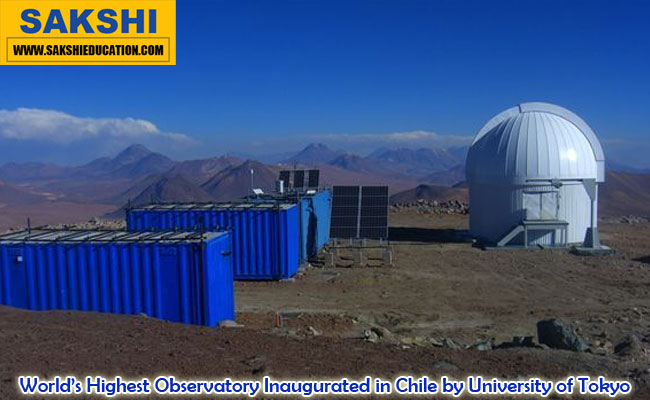 World’s Highest Observatory Inaugurated in Chile by University of Tokyo