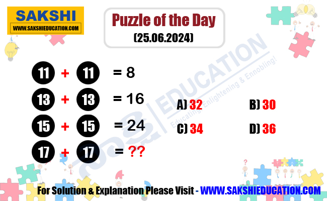Puzzle of the Day  mathlogicpuzzle  sakshieducation dailypuzzles