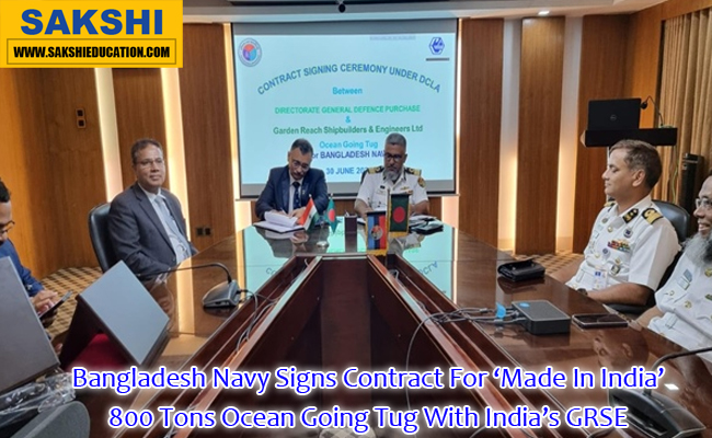 Bangladesh Navy Signs Contract For ‘Made In India’ 800 Tons Ocean Going Tug With India’s GRSE