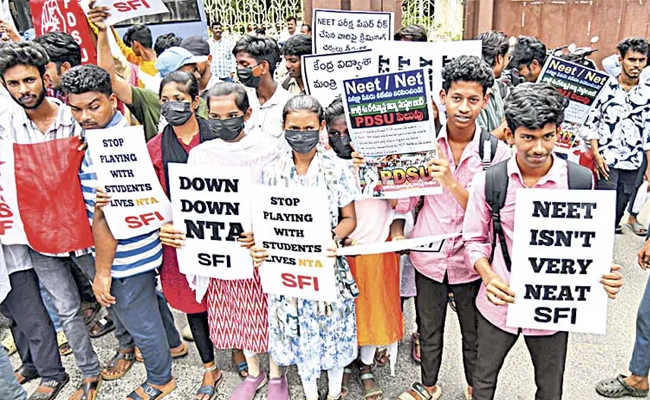 Students anger on government for not responding about NEET paper leak