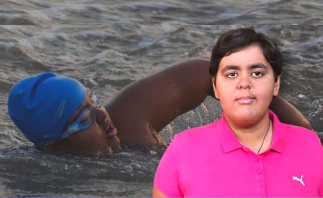 Jiya Roy receiving an award for setting the record as the fastest para-swimmer at a young age  16 year old Jiya Rai with Autism swims 34 km across English Channel  Jiya Roy celebrating her swimming record  