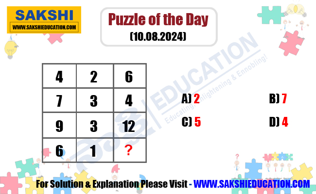 puzzle of the day  Missing Number Logic Puzzle  sakshieducationdailypuzzles  