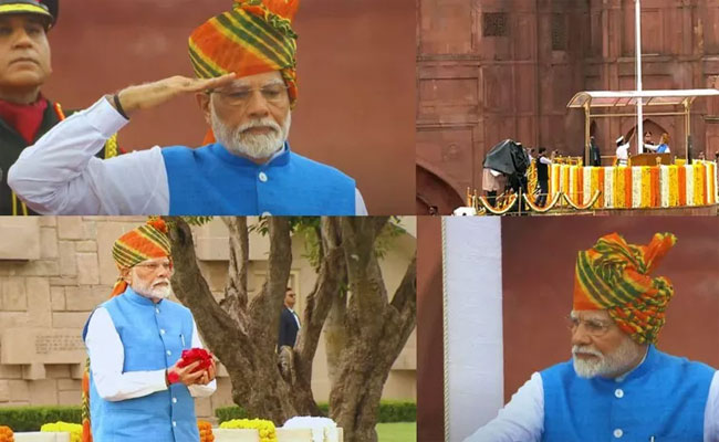 Independence Day 2024 pm modi independence day outfit 78th independence day celebrations pm modi turban style 