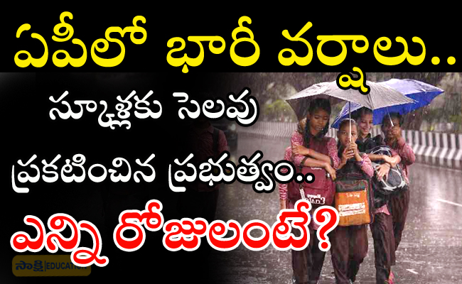 AP School Holidays  CM Chandrababu announces holidays for schools based on Meteorological Department forecast AP schools closed due to heavy rain orders from CM Chandrababu AP government orders private schools to follow holiday orders 