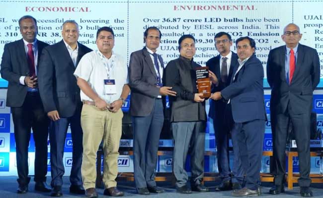 EESL Wins Impact Player Of The Year Award For UJALA Initiative  Award ceremony for the Impact Player of the Year at CII's 25th Silver Jubilee in Hyderabad 