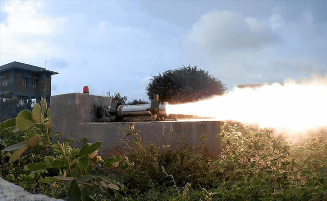 First aerospike rocket engine project successful  Successful test of IndiaAero spike rocket engine launch experiment at Indian Institute of Sciences  first aero spike rocket engine at IISc facility