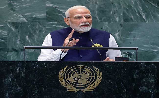 79th General Assembly of the United Nations Prime Minister Narendra Modi speaking at the Summit Conference on Global Future 