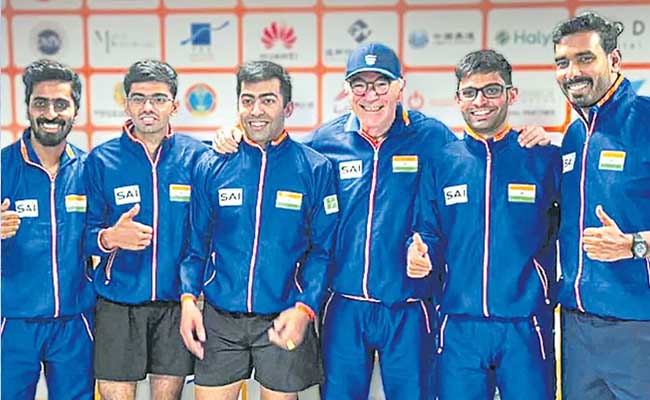 IndianTableTennis   Indian team celebrates bronze medal in 2024 Asian Table Tennis Team Championship  Indian Mens Team Wins Bronze Medal at Asian Table Tennis Championships