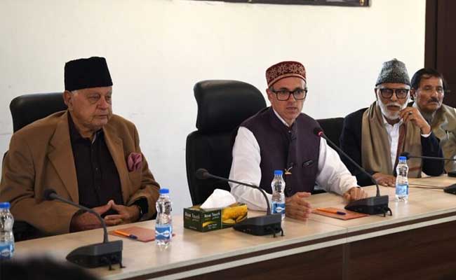 Omar Abdullah Elected National Conference Legislature Party Leader  National Conference MLAs meeting at Nawa-e-Subah office.  