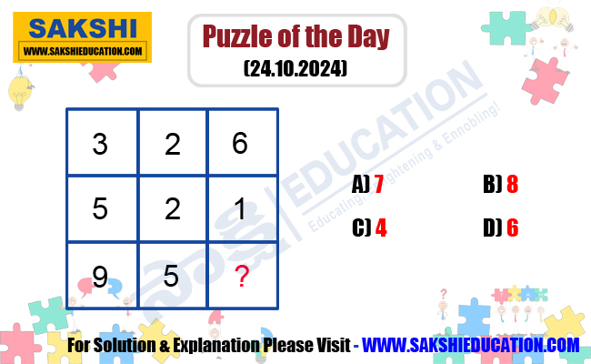 Puzzle of the Day for Competitive Exams in Telugu   Maths Logic Puzzle  sakshieducationdaily puzzles