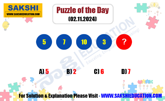 Puzzle of the Day for Competitive Exams in Telugu   Maths Logic Puzzle  sakshieducation daily puzzles 