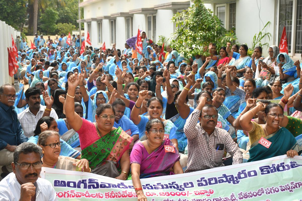 Efforts to Resolve Anganwadi Problems in State   CITU-led Meetings Addressing Anganwadi Issues  anganwadi worker demands in telangana   Anganwadi Workers Discussing Challenges in Meetings