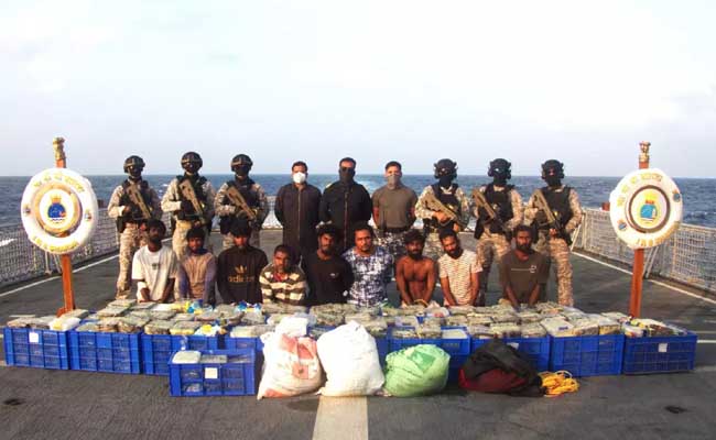 Indian and Sri Lankan Naval operation busts 500kg crystal meth in Arabian Sea