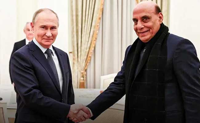 Indian Defense Minister Rajnath Singh meets Russian President Vladimir Putin in Russia  India May Ink Defence Deal Worth Billions With Russia To Counter China 