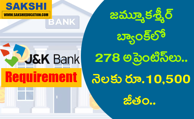 278 Apprentices in Jammu and Kashmir Bank  Apply online for J&K Bank apprentice vacancies  Career opportunities at J&K Bank   Apply online for J&K Bank apprentice vacancies  