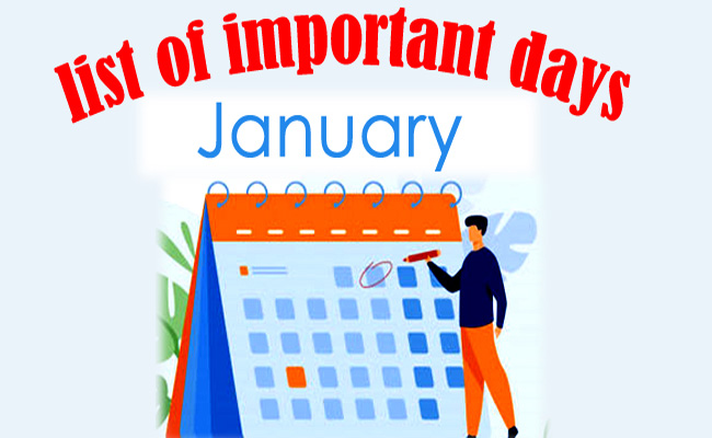 Important Dates In January   holidays list in january  