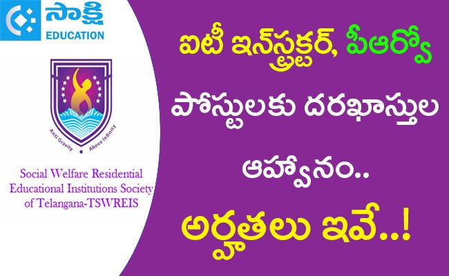 Invitation of applications for the posts of IT Instructor and PRO  Telangana Social Welfare Gurukul Vidyalaya Sanstha recruitment announcement for IT Instructor and PRO posts  Telangana Social Welfare Gurukul Vidyalaya Sanstha job openings for 65 IT Instructors and 2 PROs   Recruitment notification for IT Instructor and PRO positions in Telangana Social Welfare Gurukul Vidyalaya Sanstha  65 IT Instructor and 2 PRO job vacancies at Telangana Social Welfare Gurukul Vidyalaya Sanstha   