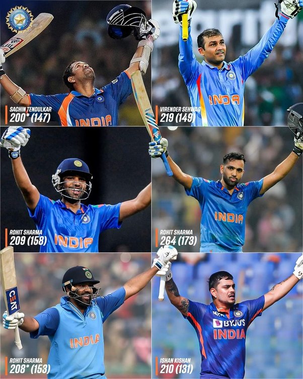double century players in one day cricket indian players