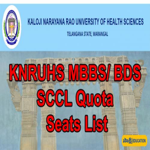 Neet Telangana Counselling 2023 Knruhs Mbbs/ Bds Sccl Quota Seats List Out