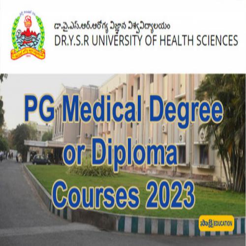Ysruhs Pg Medical Degree  Diploma Course 2023 