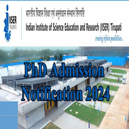 IISER Tirupati PhD Admission Notification 2024 Sakshi Education