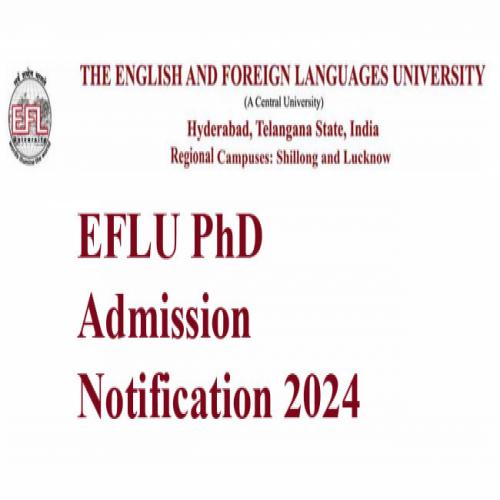 EFLU PhD Admission Notification 2024 | Sakshi Education