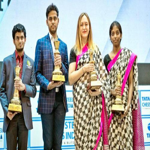 Arjun Erigaisi crowned Tata Steel Blitz Champion in open section in Telugu