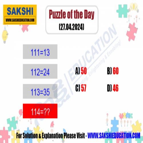 Puzzle of the Day  missing number puzzle  sakshieducation daily puzzles 
