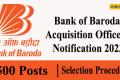 500 Jobs in Bank of Baroda