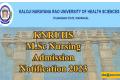 KNRUHS M.Sc Nursing Admission 