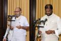 Two newly-elected members of Rajya Sabha Aneel Prasad Hegde and Ravichandra Vaddiraju take oath