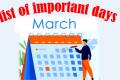March - International & National Important Days