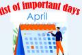 April - International & National Important Days