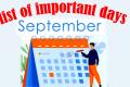 September - International & National Important Days