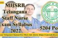 MHSRB Telangana Staff Nurses Exam Syllabus