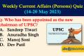 Weekly Current Affairs (Persons) Quiz 
