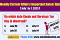 weekly GK Quiz current affairs Bitbank (1-7 July 2023)