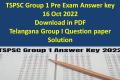 TSPSC Group-1 Prelims Exam-2022 Question Paper with Key