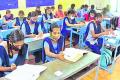 Students of Parvatipuram school,Pharmate Test Schedule ,Students in the Exam