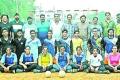 State-Level Handball Competitors, State-Level Handball Competitions, District-Level Athlete Selection,Degree College Selection ProgramCommunity Representatives with selected players for handball competitions,