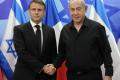 French President Emmanuel Macron meets with Israeli Prime Minister Benjamin Netanyahu in Tel Aviv