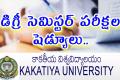 Semester Examinations schedule for students of Kakatiya University Degree II Semester Examinations  Kakatiya University Campus  Sixth Semester Examinations  May Semester Exams Schedule  