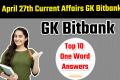 Current Affairs GK Bitbank  general knowledge questions with answers