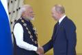 India Prime Minister Modi receives highest award at Russia  Prime Minister Narendra Modi receiving 'The Order of Saint Andrew the Apostle  Russias highest civilian award