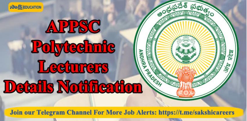 APPSC Polytechnic Lecturers Details Notification
