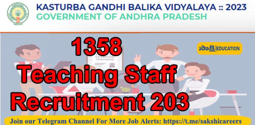 AP Kasturba Gandhi Balika Vidyalaya 1358 Teaching Staff Recruitment
