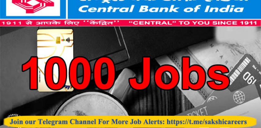 central bank of india 1000 jobs