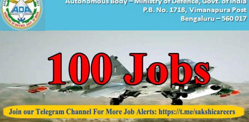 100 Jobs in Aeronautical Development Agency