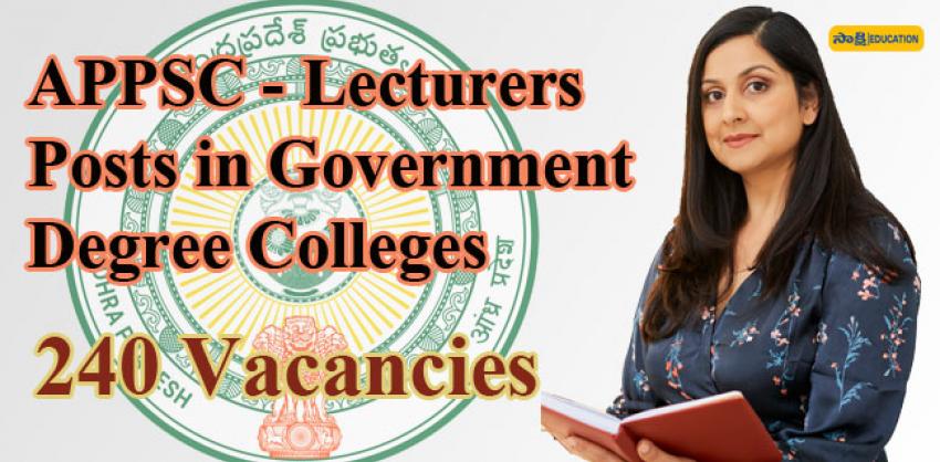 240 Vacancies in Government Degree Colleges  APPSC Recruitment 2024 Details  Government College Lecturer Vacancies    APPSC Lecturer Recruitment 2024   appsc lecturers posts in government degree colleges   Job Notification for Lecturer Positions    